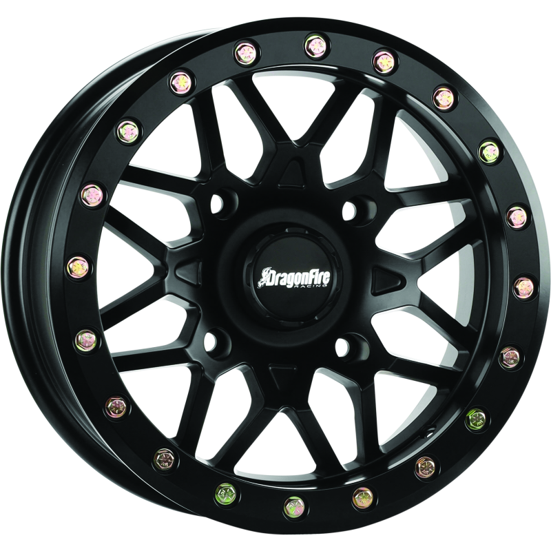 DragonFire Racing Typhon Wheel 15X7 4/156 5+2 +10 Machined Black
