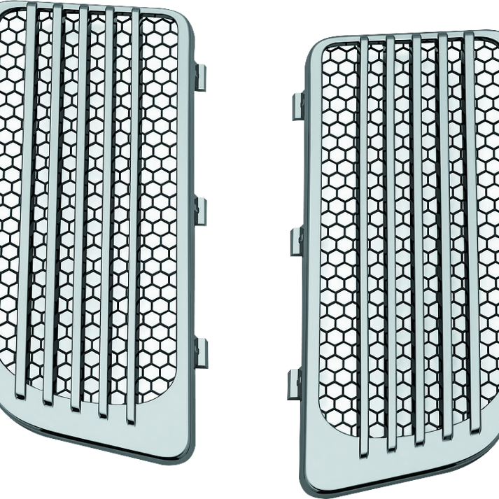 Kuryakyn Radiator Grills For Twin Cooled Models Chrome & Black (Pair)