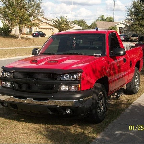 Spyder Chevy Silverado 1500 03-06 Projector LED Halo LED Amber Reflctr Blk PRO-YD-CS03-AM-BK