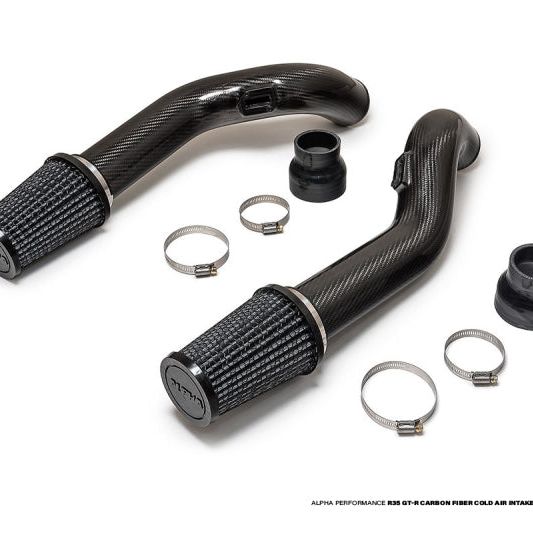 AMS Performance 2009+ Nissan GT-R R35 (CBA/DBA) Alpha Carbon Fiber Intake Pipes for Stock Turbos