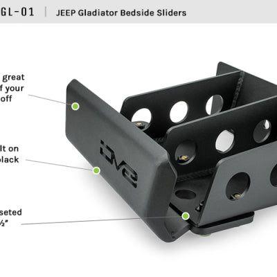 DV8 Offroad 2019+ Jeep Gladiator Bedside Sliders