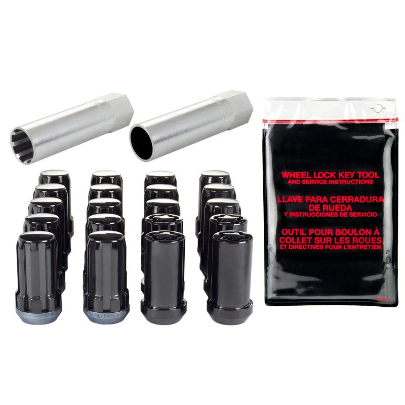 McGard SplineDrive Tuner 5 Lug Install Kit w/Locks & Tool (Cone) M14X1.5 / 22mm Hex - Blk-Lug Nuts-McGard-MCG65515BK-SMINKpower Performance Parts