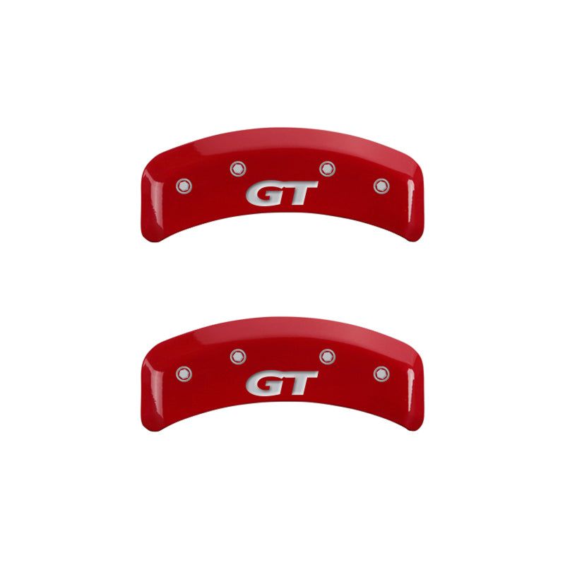 MGP 4 Caliper Covers Engraved Front Mustang Engraved Rear SN95/GT Red finish silver ch-Caliper Covers-MGP-MGP10095SMG1RD-SMINKpower Performance Parts