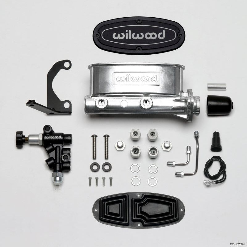 Wilwood HV Tandem M/C Kit w L/H Bracket & Prop Valve - 1in Bore Ball Burnished-Brake Master Cylinder-Wilwood-WIL261-13269-P-SMINKpower Performance Parts