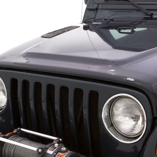 AVS 87-06 Jeep Wrangler Aeroskin Low Profile Acrylic Hood Shield - Smoke