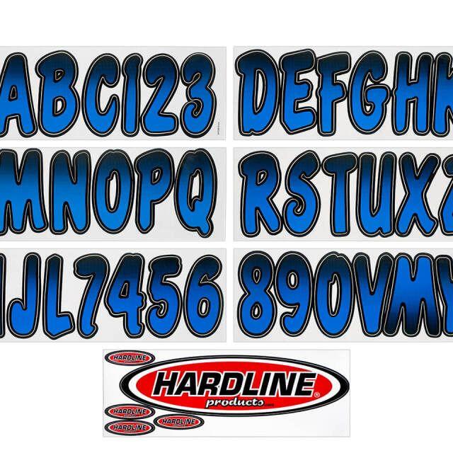 Hardline Boat Lettering Registration Kit 3 in. - 200 Blue/Black