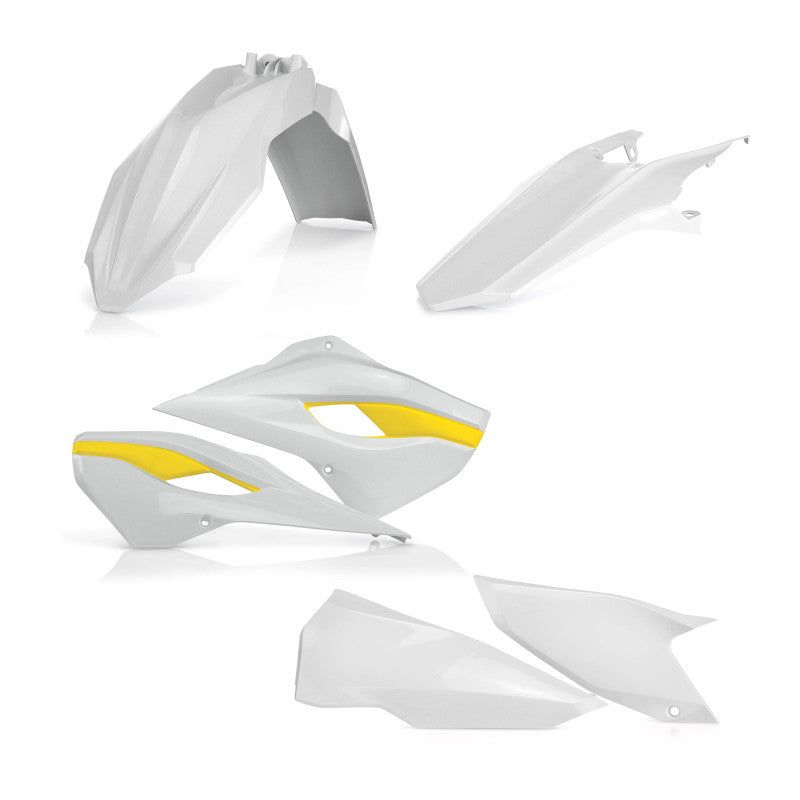 Acerbis 15-16 HusqvarnaTE125-300/ FE250-501 Plastic Kit - White/Yellow Original 15-Plastics-Acerbis-ACB2403074891-SMINKpower Performance Parts