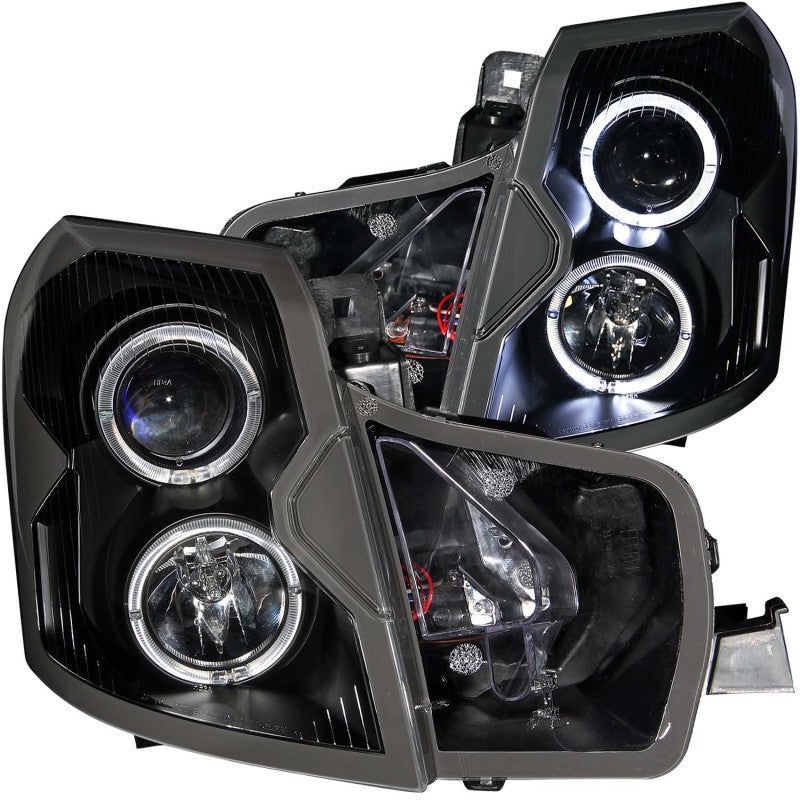 ANZO 2003-2007 Cadillac Cts Projector Headlights w/ Halo Black-Headlights-ANZO-ANZ121415-SMINKpower Performance Parts