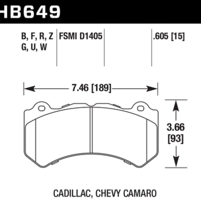 Hawk 14-18 Chevrolet Corvette Front ER-1 Brake Pad Set (J56 brake package)