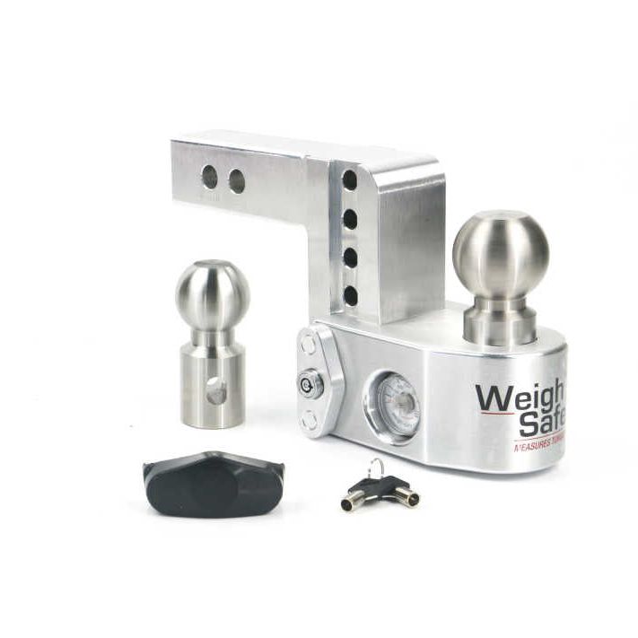 Weigh Safe 4in Drop Hitch w/Built-In Scale & 2in Shank (10K/12.5K GTWR) - Aluminum