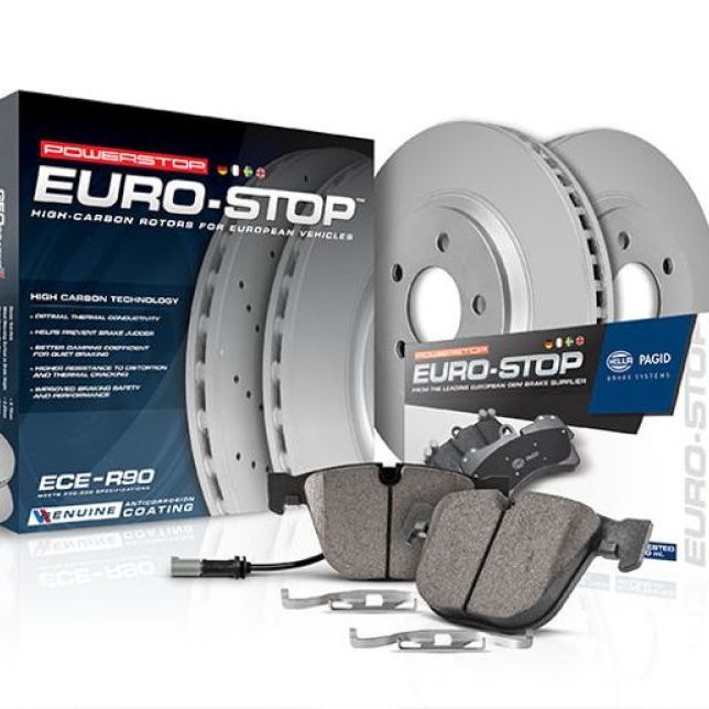 Power Stop 99-04 Audi A4 Front Euro-Stop Brake Kit-Brake Kits - OE-PowerStop-PSBESK528-SMINKpower Performance Parts