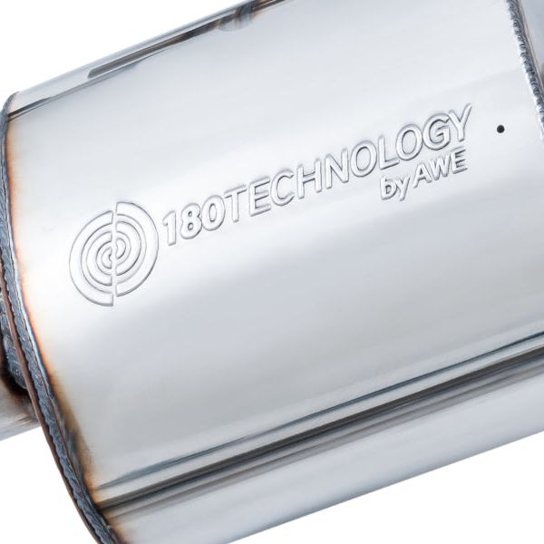 AWE Tuning Audi B9 A4 Touring Edition Exhaust Dual Outlet - Chrome Silver Tips (Includes DP)