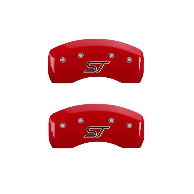 MGP 4 Caliper Covers Engraved Front & Rear ST Red finish silver ch-Caliper Covers-MGP-MGP10231SSTORD-SMINKpower Performance Parts