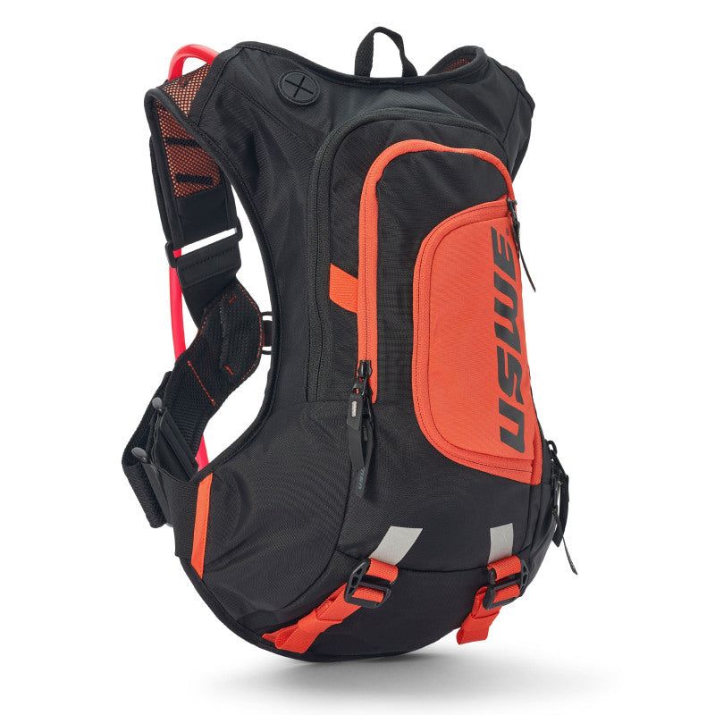 USWE Moto Hydro Hydration Pack 8L - Black/Factory Orange-Bags - Hydration Packs-USWE-USW2083438-SMINKpower Performance Parts