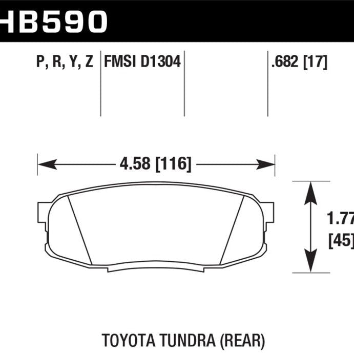 Hawk 2019 Toyota Tundra/2019 Lexus NX300 HP Plus Brake Pad Set-Brake Pads - Performance-Hawk Performance-HAWKHB590N.682-SMINKpower Performance Parts