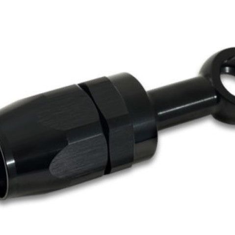 Vibrant -10AN Banjo Hose End Fitting for use with M16 or 5/8in Banjo Bolt - Aluminum Black