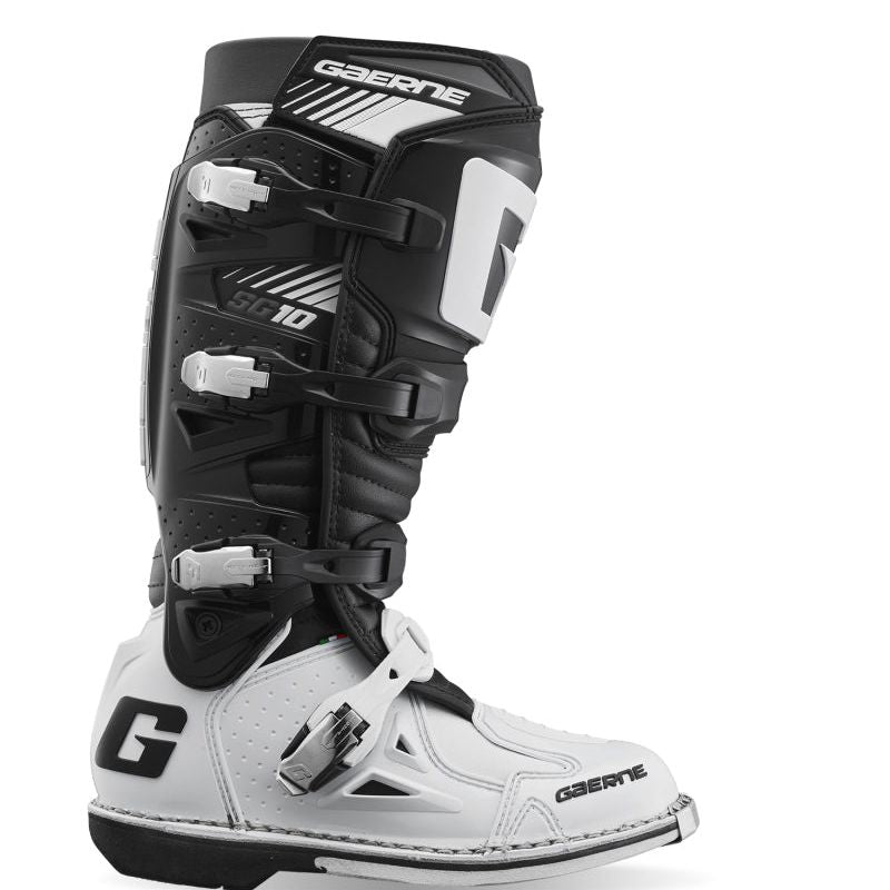 Gaerne SG10 Boot White/Black Size - 10.5-Motorcycle Boots-Gaerne-GAR2190-014-10.5-SMINKpower Performance Parts