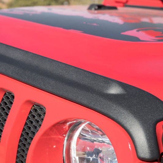 Bushwacker 18-19 Jeep Wrangler Rubicon/Sport//Unlimited/Sport S Hood Stone Guard- Black