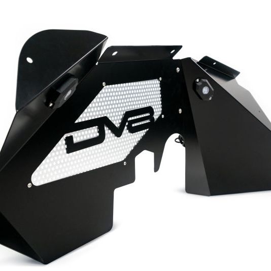 DV8 Offroad 07-18 Jeep Wrangler JK Front Aluminum Inner Fender w/ Rock Lights - Black