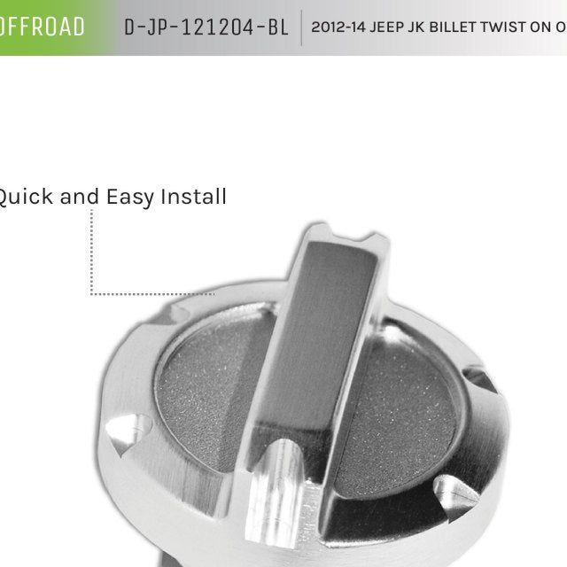 DV8 Offroad 2012-14 Jeep JK Twist On Billet Oil Cap