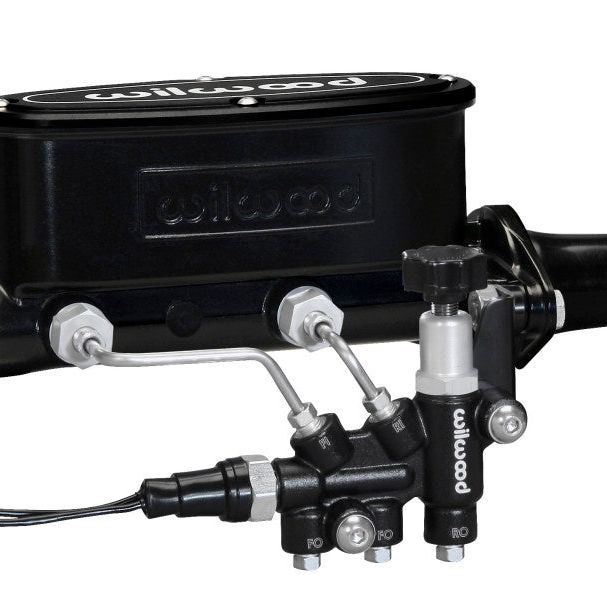Wilwood HV Tandem M/C Kit w L/H Bracket & Prop Valve - 1in Bore Black-Brake Master Cylinder-Wilwood-WIL261-13269-BK-SMINKpower Performance Parts