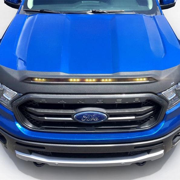 AVS 2019 Ford Ranger Aeroskin Low Profile Light Shield - Black