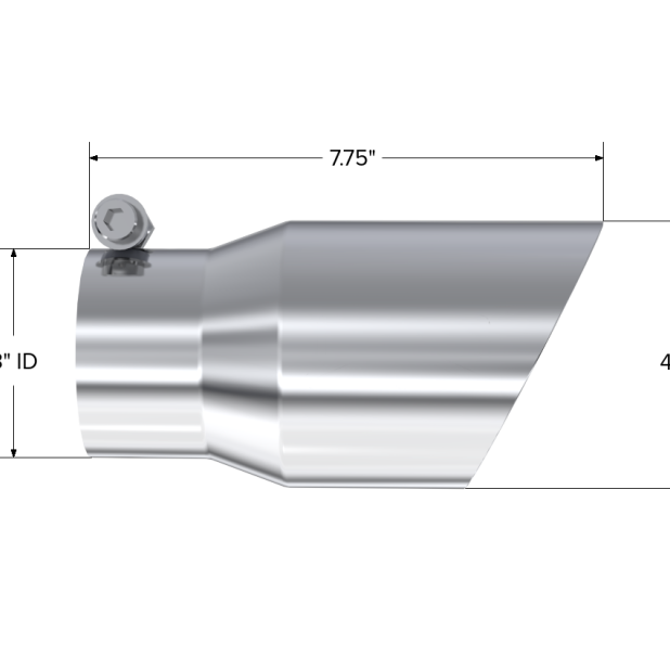 MBRP Universal Tip 4in O.D. Dual Wall Angled 3in inlet 8in length T304