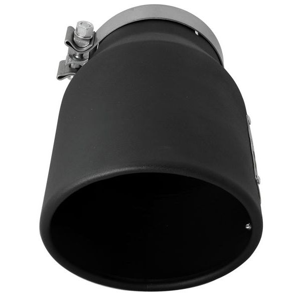 aFe MACHForce XP 5in 304 Stainless Steel Exhaust Tip 5 In x 7 Out x 12L in Bolt On Right - Black-Catback-aFe-AFE49T50702-B12-SMINKpower Performance Parts