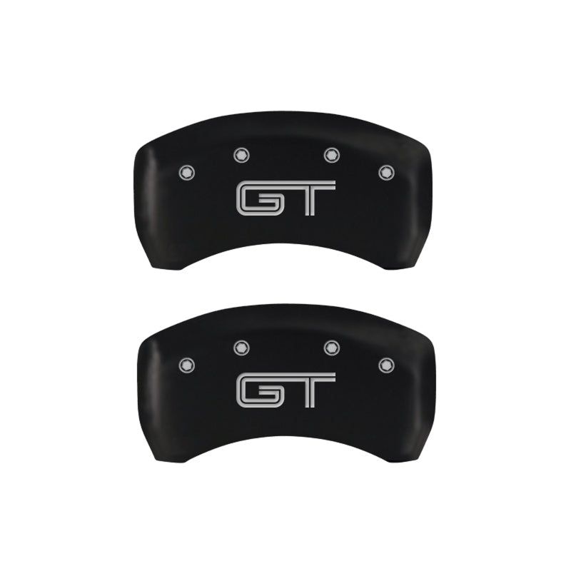 MGP 4 Caliper Covers Engraved Front Mustang Engraved Rear GT Red finish silver ch-Caliper Covers-MGP-MGP10198SMGTRD-SMINKpower Performance Parts