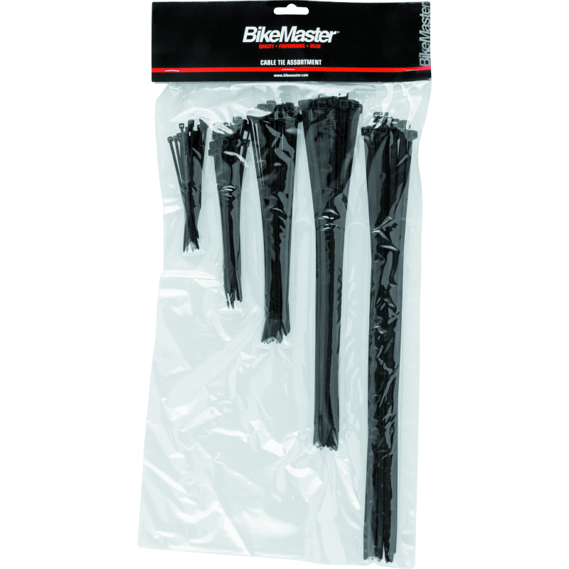 BikeMaster Assorted Cable Ties (Pack of 100) - Black