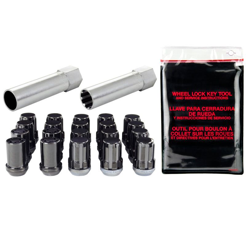 McGard SplineDrive Tuner 5 Lug Install Kit w/Locks & Tool (Cone) M12X1.25 / 13/16 Hex - Black-Lug Nuts-McGard-MCG65554BK-SMINKpower Performance Parts