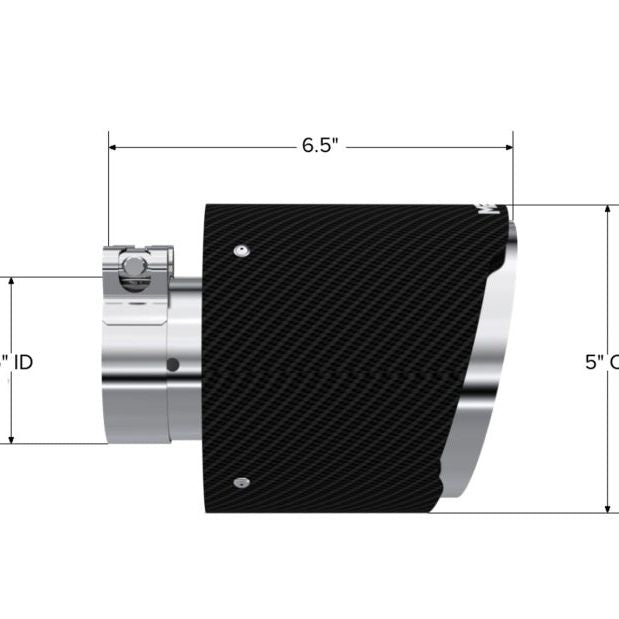 MBRP Universal Carbon Fiber Tip 2.5in ID / 5in OD Out / 6.5in Length Angle Cut Dual Wall