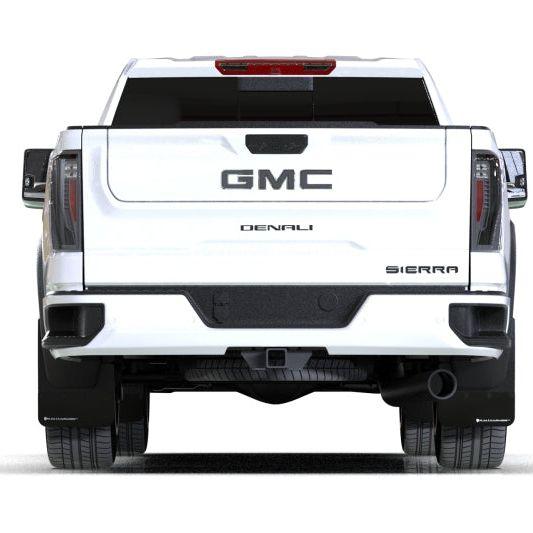 Rally Armor 20-24 GMC Sierra 2500/3500 HD Denali Black Mud Flap w/Metallic Black Logo