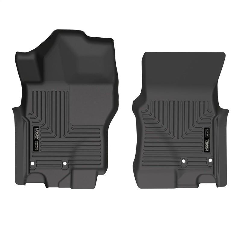 Husky Liners 2022 Nissan Frontier King Cab Ext. Cab/CC WeatherBeater Black Front Floor Liners-Floor Mats - Rubber-Husky Liners-HSL13521-SMINKpower Performance Parts