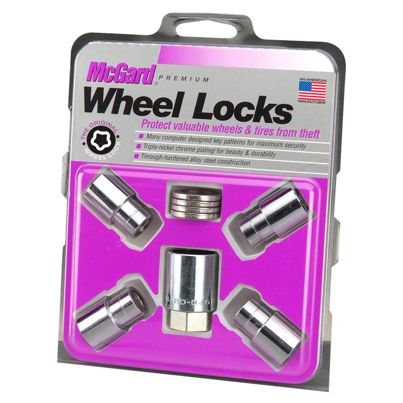 McGard Wheel Lock Nut Set - 4pk. (Reg. Shank Seat) M12X1.5 / 13/16 Hex / 1.38in. Length - Chrome-Lug Nuts-McGard-MCG21156-SMINKpower Performance Parts