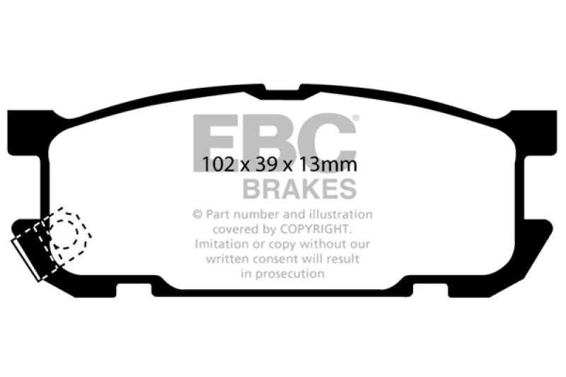 EBC 01-03 Mazda Miata MX5 1.8 (Sports Suspension) Yellowstuff Rear Brake Pads-Brake Pads - Performance-EBC-EBCDP41453R-SMINKpower Performance Parts