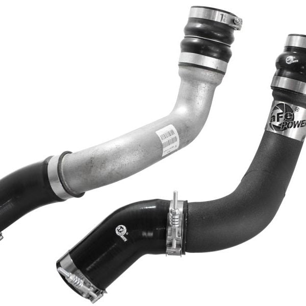 aFe BladeRunner 3in Black Intercooler Tubes Hot & Cold Side Kit for 13-14 Dodge RAM Diesel 6.7L (td)-Intercoolers-aFe-AFE46-20134-B-SMINKpower Performance Parts