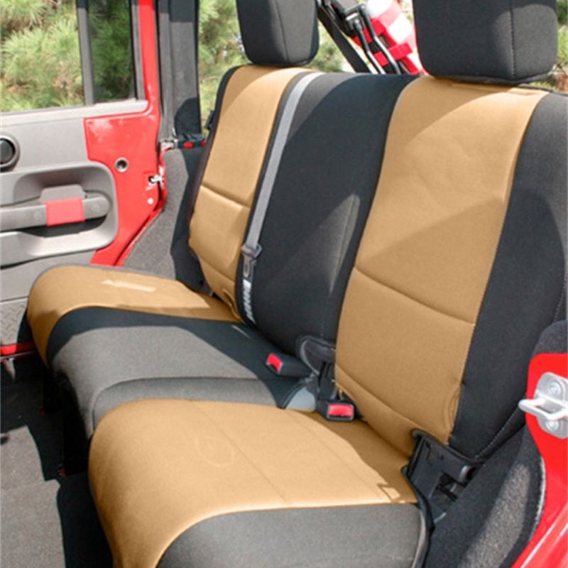 Rugged Ridge Seat Cover Kit Black/Tan 11-18 Jeep Wrangler JK 4dr-Seat Covers-Rugged Ridge-RUG13297.04-SMINKpower Performance Parts