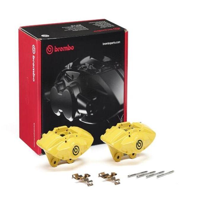 Brembo OE BMW 16-21 M2/17-18 M3/17-20 M4 Hydraulic Rear X-Style Brake Calipers - Yellow