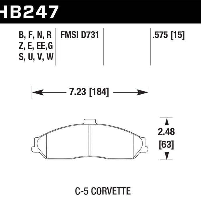 Hawk 04-09 Cadillac XLR / 01-04 Corvette Z06/ 05-06 Pontiac GTO DTC-30 Race Front Brake Pads