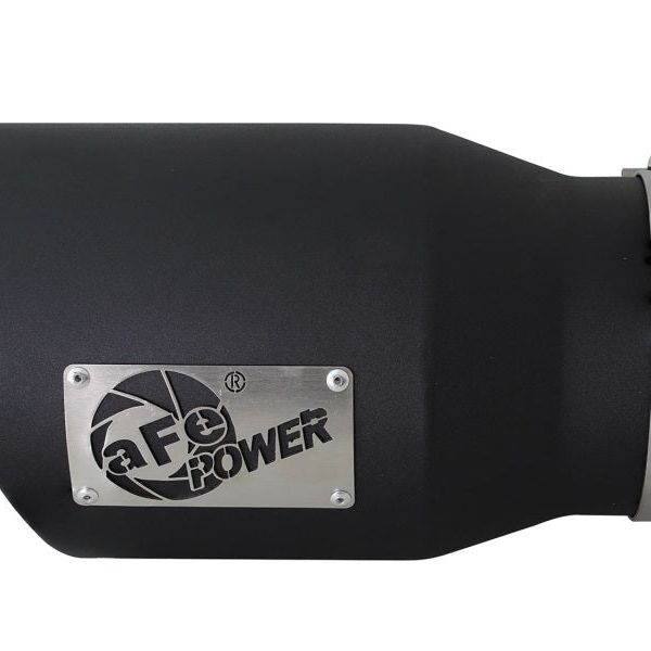 aFe MACHForce XP 5in 304 Stainless Steel Exhaust Tip 5 In x 7 Out x 12L in Bolt On Right - Black-Catback-aFe-AFE49T50702-B12-SMINKpower Performance Parts