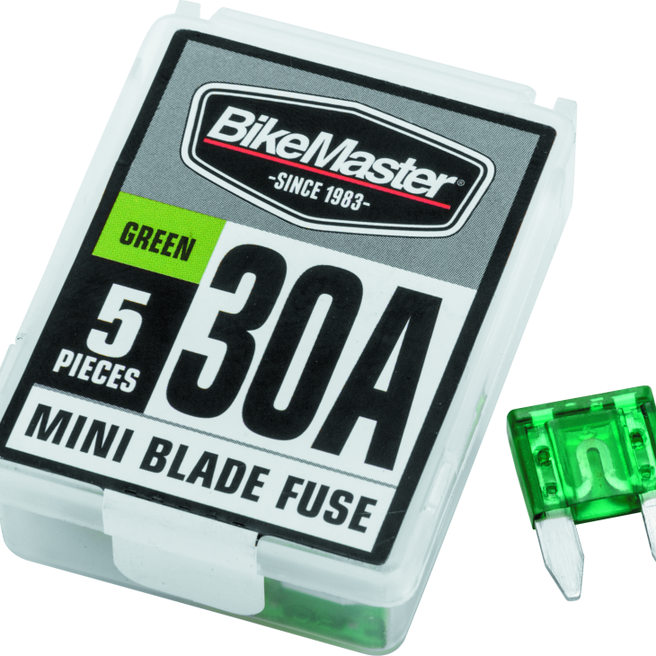 BikeMaster 5Piece 30A Replacement Mini Blade Fuse