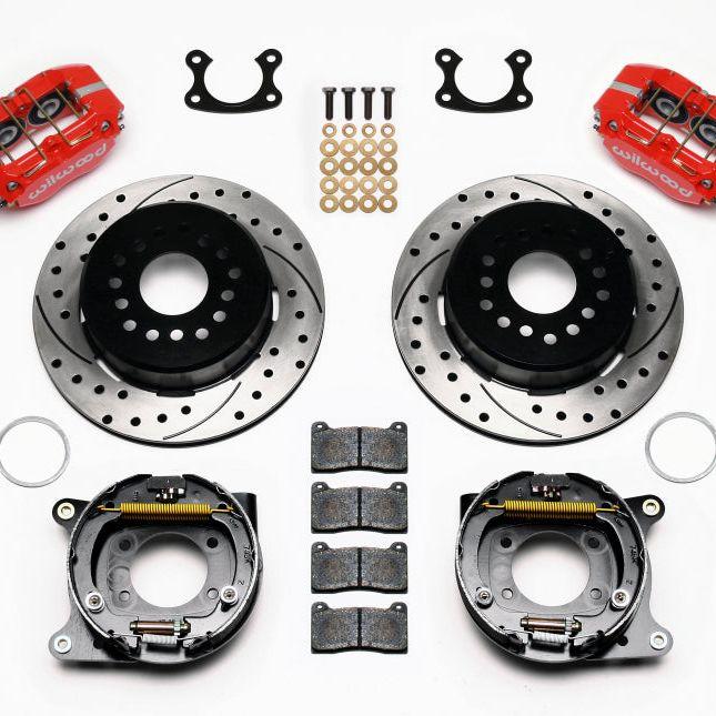 Wilwood Dynapro Dust-Boot P/S Park Brake Kit Drilled Red Small Ford 2.50in Offset