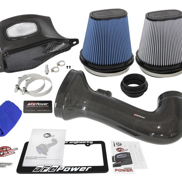 aFe Momentum Carbon Fiber Cold Air Intake System PDS/P5R 15-16 Chevrolet Corvette Z06 V8-6.2L-Cold Air Intakes-aFe-AFE52-74202-C-SMINKpower Performance Parts