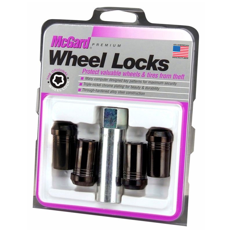 McGard Wheel Lock Nut Set - 4pk. (Tuner / Cone Seat) M14X1.5 / 22mm Hex / 1.648in. Length - Black-Lug Nuts-McGard-MCG25116-SMINKpower Performance Parts