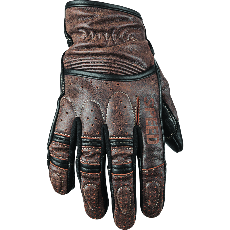 Speed and Strength Rust and Redemption Leather Gloves Brown - XL