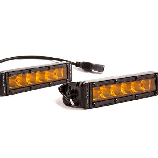 Diode Dynamics 6 In LED Light Bar Single Row Straight SS6 - Amber Driving Light Bar (Pair)