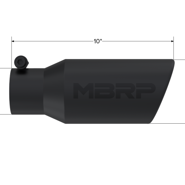 MBRP Universal Angled Rolled End Tip 4in OD / 2-3/4in Inlet / 10in Length - Black