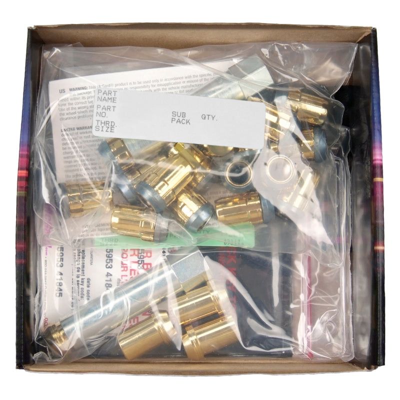 McGard SplineDrive Tuner 5 Lug Install Kit w/Locks & Tool (Cone) M12X1.25 / 13/16 Hex - Gold-Lug Nuts-McGard-MCG65554GD-SMINKpower Performance Parts