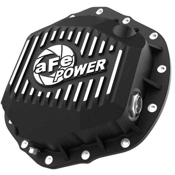 aFe 2020 Chevrolet Silverado 2500 HD Rear Differential Cover Black ; Pro Series w/ Machined Fins-Diff Covers-aFe-AFE46-71260B-SMINKpower Performance Parts